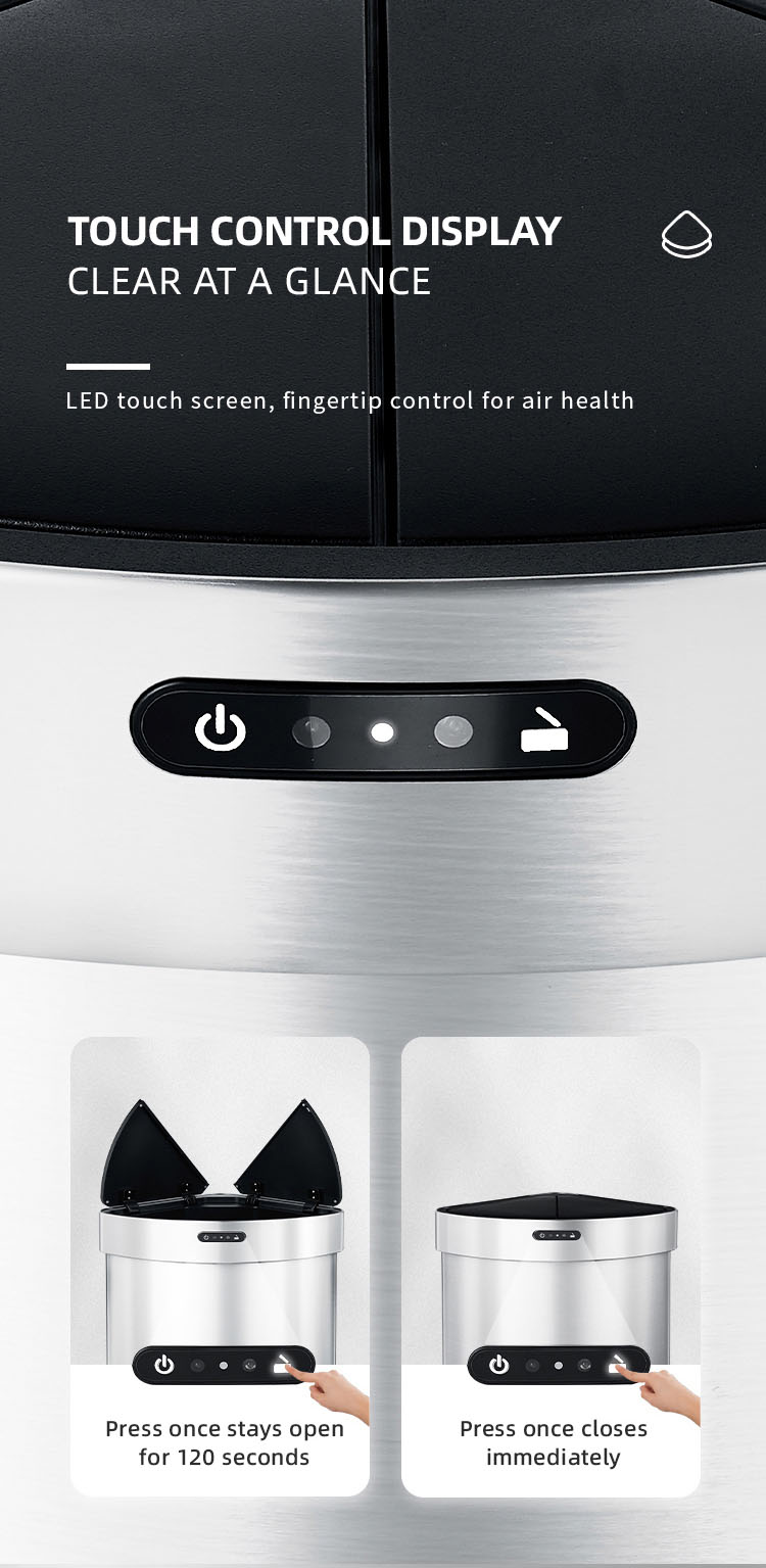 motion activated stainless steel trash can-HN-ZW 