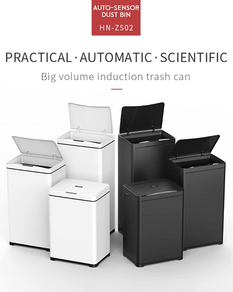 rectangular motion sensor trash can-HN-ZS02