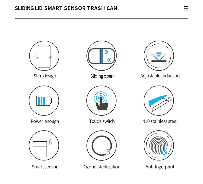 motion activated kitchen trash can-HN-ZH