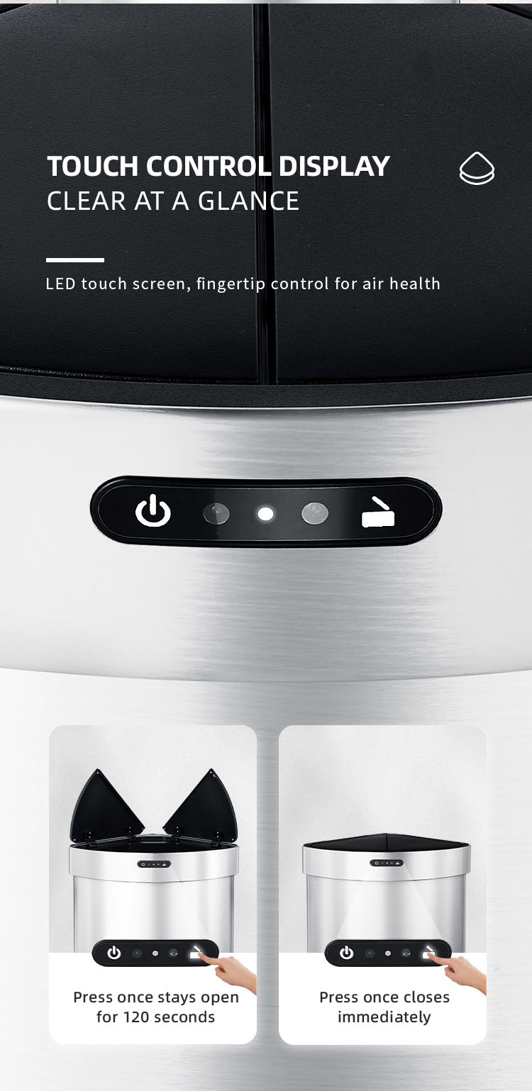 motion activated stainless steel trash can-HN-ZW 